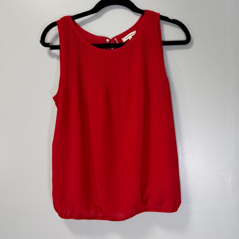Max Studio Vibrant Red Sleeveless Blouse Size Small